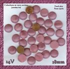 14V*** 8 cabochons anciens ronds 18mm verre opale rose