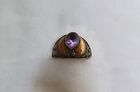 Anello vintage in argento con ametista - L. cm. 2,5 - peso g. 4,1 - argento 925