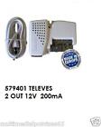 ALIMENTATORE PER ANTENNA TV DIGITALE TERRESTRE HD 12 V 200MA TELEVES 579401 LTE