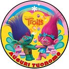 Cialda - Ostia per torte Trolls World Tour tonda Formato grande A3 cm. 28 diam.