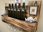 Wine Rack Wood Porta bottiglie bicchieri in legno naturale Pallet epal