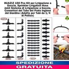 150 Pz Kit Irrigazione a Goccia Sistemi Di Connettori Con Tubi Da 1/4" Giardino