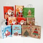 10pcs Christmas Paper Gift Bags Twisted Handle 7 Medium +3 Large Size