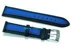 Cinturino per orologio tessuto cordura imbottito 18mm nero blu tipo sector s18b