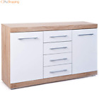 CREDENZA MADIA KIT MOBILE INGRESSO LEGNO BIANCO LACCATO ROVERE 4 CASSETTI 2 ANTE