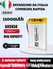 BATTERIA RICARICABILE LiPo POLIMERI DI LITIO 3,7V 1200mA LP 603450 OTTIMA QUALIT