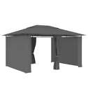 Gazebo da Giardino con Tende 4x3 m Antracite