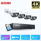 ZOSI 4K Kit Videosorveglianza PoE AUDIO 8CH 4K 2TB NVR con 4X 8MP Telecamera PoE