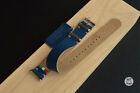 18/19/20/21/22 mm Cinturino artigianale blu Leather Watch Strap Handcrafted