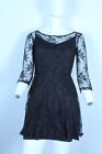 RINASCIMENTO ABITO VESTITO VESTITINO NERO PIZZO DONNA  TG SIZE S