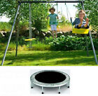 ALTALENA IN ACCIAIO 4 POSTI + TRAMPOLINO ELASTICO 100 CM DONDOLO BIMBI- GIARDINO