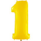 Pallone compleanno numero 1 anno GIALLO 101cm palloncini gonfiabile aria, ELIO