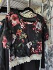 Abercrombie & Fitch, black floral t-shirt, medium