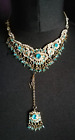 Indian Necklace Earring Set  Blue Jewellery Bollywood Choker Girls Party Wear