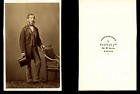 Grillet, Naples, monsieur en pose Vintage albumen print CDV. Tirage albumi