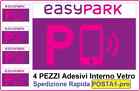 4 Pezzi Adesivi EASY PARK per Interno Vetro - Sticker EasyPark SPEDIZIONE RAPIDA