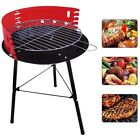 Barbecue a Carboni Tondo Con 3 Livelli Griglia Di Cottura BBQ Brace 52h X 36 Cm