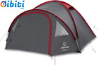 tenda campeggio 4 posti, tenda igloo con anticamera, cabina notte - grigio