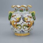 19THC ANTIQUE MAJOLICA VASE ITALIAN FAIENCE VASE MYTHICAL CREATURES AND DRSGONS