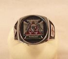 ANELLO MASSONICO TESCHIO OSSA ARGENTO 925 STERLING SILVER YORK RITE MASONIC RING