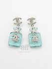 Chanel CC 23S Perfume Bottle Blue Earrings