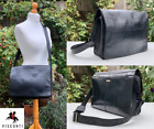 Visconti Large Messenger | Satchel, BLACK Leather, Crossbody H11"xW13.77"xD4"