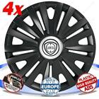 SET 4 BORCHIE RUOTA COPRI CERCHI CALOTTE 15 ROYAL BLACK PER LANCIA YPSILON