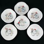 Rare Série X6 Assiettes Faïence CAPODIMONTE Italie Miniature dinette/toy size...