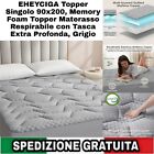 Topper Matrimoniale 90x200, Memory Foam Topper Materasso Respirabile con Tasca