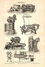 STAMPA Antica 1897 = FABBRICAZIONE MATTONI macchinari = Edilizia = Old  Print