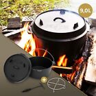 Dutch oven pentola olandese set BBQ in ghisa forno per barbecue camping 9 l