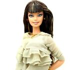 2008 Juicy Couture Beverly Hills Tan Chiffon Dress Barbie Doll  New with Stand