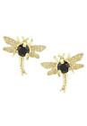 9ct Yellow Gold Natural Blue Sapphire Dragonfly Stud Earrings