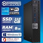 Mini PC Computer Desktop Ricondizionato Dell i5 Ram 8GB SSD 240GB Windows 10 Pro