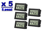 5 x TERMOMETRO IGROMETRO DIGITALE LCD, AMBIENTE,FRIGO, ACQUARIO COLORE NERO