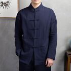 Combinaison classique homme tang manteau tai-chi boutonné uniforme veste bleu m