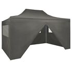 Gazebo Professionale Pieghevole 4 Pareti 3x4m Acciaio Antracite