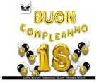 SET 39 PALLONCINI BUON COMPLEANNO 18 ANNI