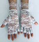 Ladies White Lace Gloves with Fingers - Ideal for Wedding, Evening Ball or Party