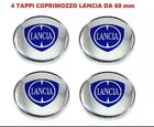 TAPPI COPRIMOZZO LANCIA CROMATI 60 mm BORCHIE LANCIA PER CERCHI IN LEGA 4 pezzi