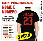 T Shirt NOME E NUMERO STOCK 5 PEZZI maglia sport calcio squadra divisa team