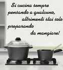 WALL STICKERS ADESIVI MURALI Frase  Si cucina Sempre cucinare Amore Kitchen