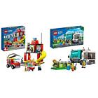 LEGO 60375 City Fire Caserma dei Pompieri e Autopompa con Camion Giocattolo dei