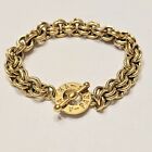 Bracelet Vintage Agatha Paris Plaqué Or Belle Maille Fermour Toggle 21,5cm