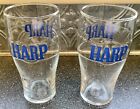 Vintage Harp Beer Glasses (2) Pint Logo Embossed in Raised Blue Letters