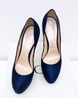 Casadei pumps scarpe donna dècolletè in raso blu sexy tacchi alti plateau 37