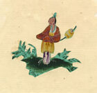 Qing Dynasty Chinese Figure in Miniature – 19th-century gouache painting