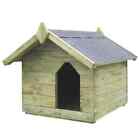 Cuccia da esterno per cani in legno di pino impregnato con tetto apribile