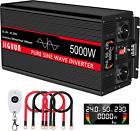 5000W Inverter 24V 220V Onda Pura Trasformatore con 2 Prese EU e Una Porta USB 2