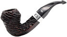 Peterson Sherlock Holmes  Hansom  Red and Black Sandblast Silver Mounted Pipe